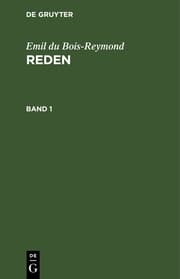 Cover von Emil du Bois-Reymond: Reden. Band 1