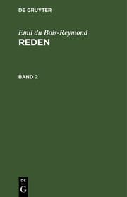 Cover von Emil du Bois-Reymond: Reden. Band 2