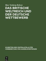 Cover von Das britische Weltreich und der Deutsche Wettbewerb