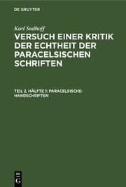 Cover von Paracelsische-Handschriften