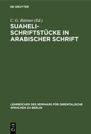 Cover von Suaheli-Schriftstücke in arabischer Schrift
