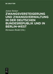 Cover von Zwangsversteigerung und Zwangsverwaltung in der Deutschen Bundesrepublik und in Berlin-West