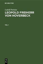 Cover von Ludolf Parisius: Leopold Freiherr von Hoverbeck. Teil 1