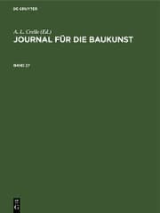 Cover von Journal für die Baukunst. Band 27