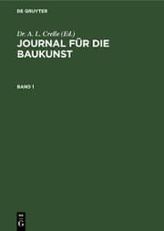 Cover von Journal für die Baukunst. Band 1