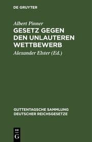 Cover von Gesetz gegen den unlauteren Wettbewerb