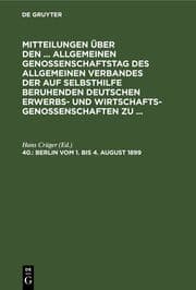 Cover von Berlin, vom 1. bis 4. August 1899