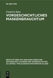 Cover von Vorgeschichtliches Maskenbrauchtum