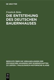 Cover von Die Entstehung des Deutschen Bauernhauses