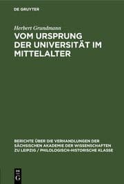Cover von Vom Ursprung der Universität im Mittelalter