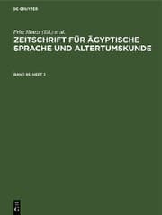 Cover von Zeitschrift für Ägyptische Sprache und Altertumskunde. Band 95, Heft 2