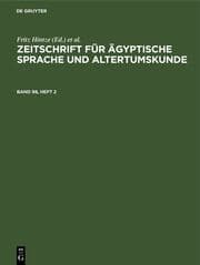Cover von Zeitschrift für Ägyptische Sprache und Altertumskunde. Band 98, Heft 2