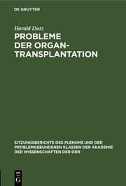 Cover von Probleme der Organtransplantation