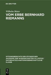 Cover von Vom Erbe Bernhard Riemanns