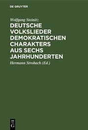 Cover von Deutsche Volkslieder demokratischen Charakters aus sechs Jahrhunderten