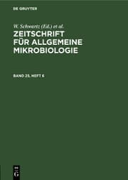 Cover von Zeitschrift für Allgemeine Mikrobiologie. Band 23, Heft 6