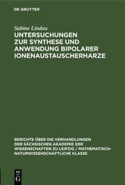 Cover von Untersuchungen zur Synthese und Anwendung bipolarer Ionenaustauscherharze