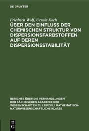 Cover von Über den Einfluss der chemischen Struktur von Dispersionsfarbstoffen auf deren Dispersionsstabilität