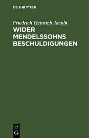 Cover von Wider Mendelssohns Beschuldigungen
