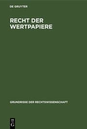 Cover von Recht der Wertpapiere