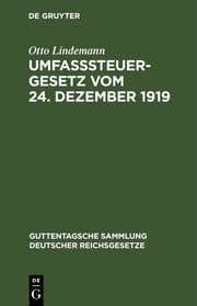 Cover von Umfaßsteuergesetz vom 24. Dezember 1919