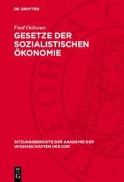 Cover von Gesetze der sozialistischen Ökonomie