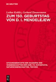 Cover von Zum 150. Geburtstag von D. I. Mendelejew