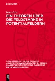 Cover von Ein Theorem über die Feldstärke in Potentialfeldern