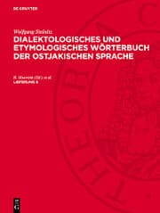 Cover von Wolfgang Steinitz: Dialektologisches und etymologisches Wörterbuch der ostjakischen Sprache. Lieferung 8