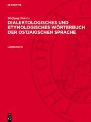Cover von Wolfgang Steinitz: Dialektologisches und etymologisches Wörterbuch der ostjakischen Sprache. Lieferung 10