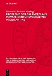 Cover von Probleme der Sklaverei als Privateigentumsverhältnis in der Antike