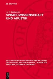 Cover von Sprachwissenschaft und Akustik