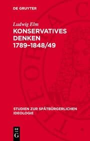 Cover von Konservatives Denken 1789-1848/49