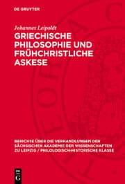 Cover von Griechische Philosophie und frühchristliche Askese