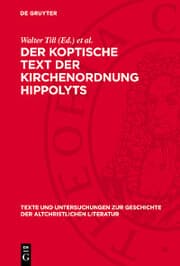 Cover von Der koptische Text der Kirchenordnung Hippolyts