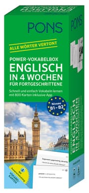 Cover von PONS Power-Vokabelbox Englisch in 4 Wochen für Fortgeschrittene