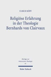 Cover von Religiöse Erfahrung in der Theologie Bernhards von Clairvaux