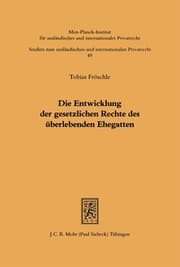 Cover von Die Entwicklung der gesetzlichen Rechte des überlebenden Ehegatten