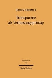 Cover von Transparenz als Verfassungsprinzip