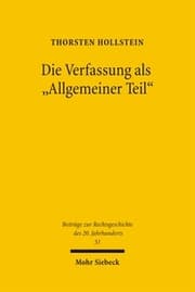 Cover von Die Verfassung als 'Allgemeiner Teil'