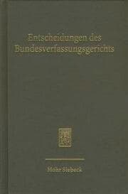 Cover von Entscheidungen des Bundesverfassungsgerichts (BVerfGE)