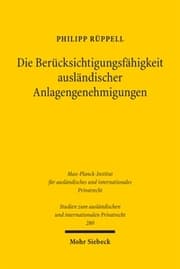 Cover von Die Berücksichtigungsfähigkeit ausländischer Anlagengenehmigungen