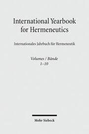 Cover von International Yearbook for Hermeneutics / Internationales Jahrbuch für Hermeneutik