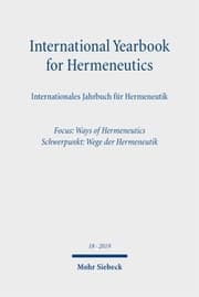 Cover von International Yearbook for Hermeneutics/Internationales Jahrbuch für Hermeneutik
