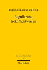 Cover von Regulierung trotz Nichtwissen