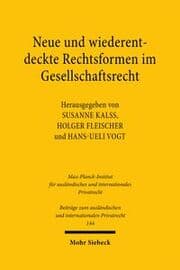 Cover von Neue und wiederentdeckte Rechtsformen im Gesellschaftsrecht