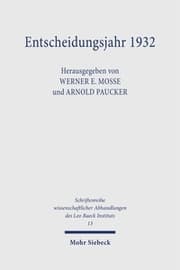 Cover von Entscheidungsjahr 1932