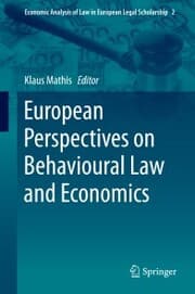 Cover von European Perspectives on Behavioural Law and Economics