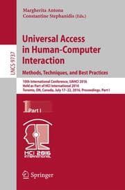 Cover von Universal Access in Human-Computer Interaction. Methods, Techniques, and Best Practices