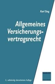 Cover von Allgemeines Versicherungsvertragsrecht